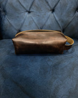 Handmade leather vanity pouch